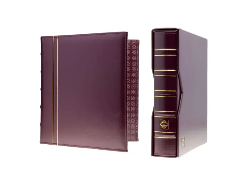 Lighthouse Ringbinder Optima In Classic Design Incl. Slipcase Red