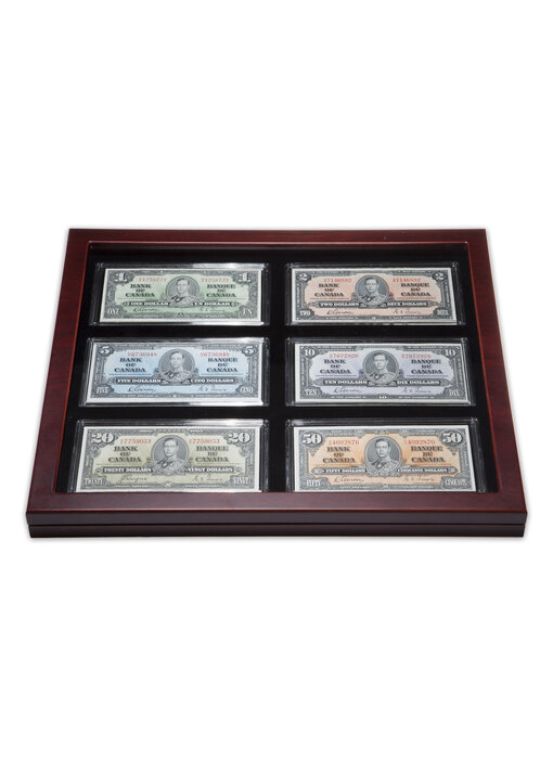 Showcase For 6 Banknotes Including Capsules