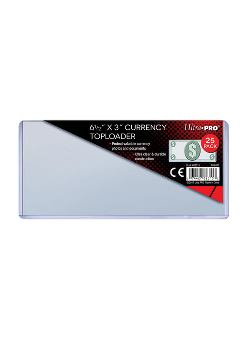 Ultra Pro Topload Sp 6.5 X 3 Currency 25ct