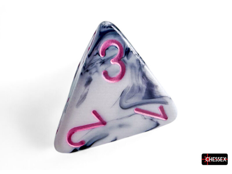 Chessex Gemini 7-Die Black-White / Pink Chessex Dice (CHX26469)