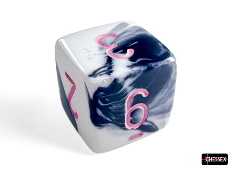 Chessex Gemini 7-Die Black-White / Pink Chessex Dice (CHX26469)
