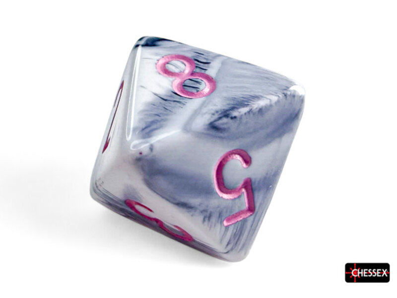 Chessex Gemini 7-Die Black-White / Pink Chessex Dice (CHX26469)