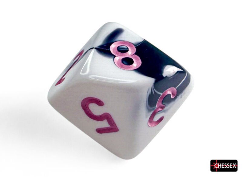 Chessex Gemini 7-Die Black-White / Pink Chessex Dice (CHX26469)