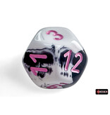 Chessex Gemini 7-Die Black-White / Pink Chessex Dice (CHX26469)