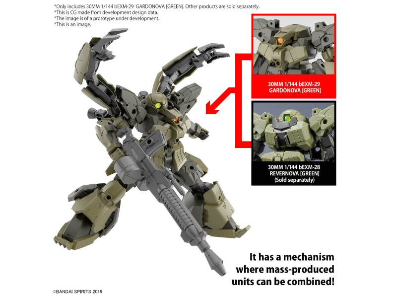 Bandai bEXM-29 GARDONOVA [GREEN] 30MM 1/144 Bandai