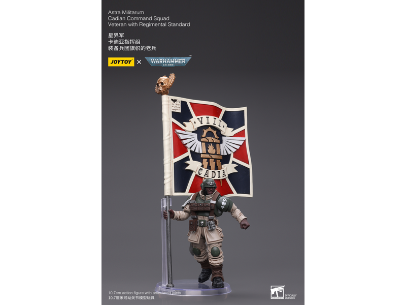 Joy Toy Cadian Command Squad Veteran with Regimental Standard Astra Militarum Joy Toy
