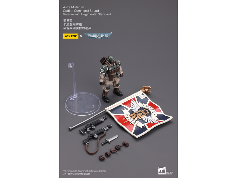 Joy Toy Cadian Command Squad Veteran with Regimental Standard Astra Militarum Joy Toy