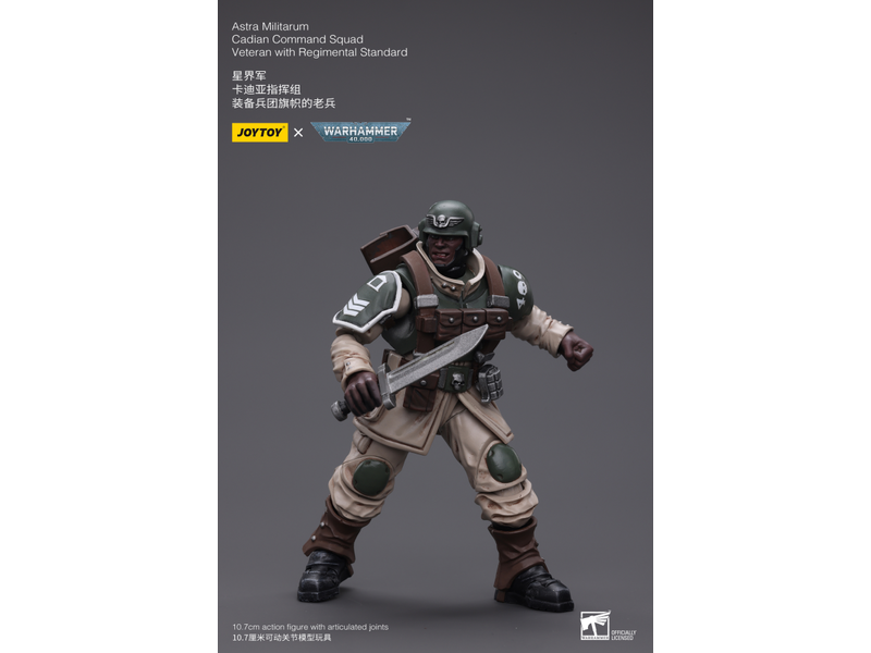 Joy Toy Cadian Command Squad Veteran with Regimental Standard Astra Militarum Joy Toy