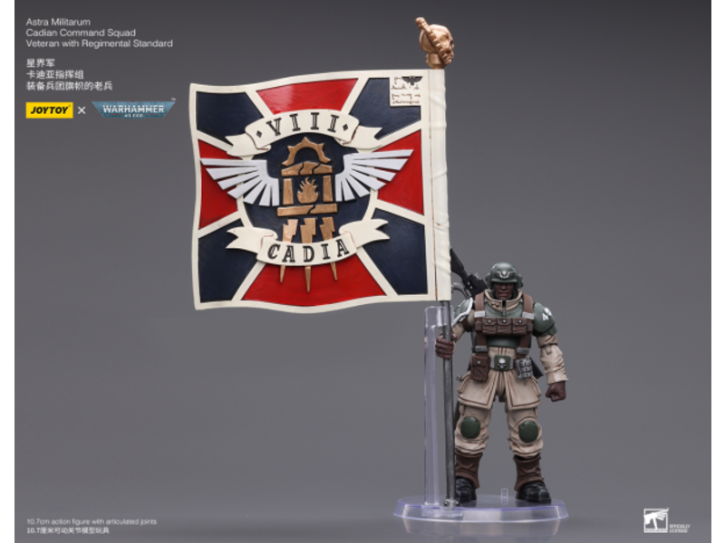Joy Toy Cadian Command Squad Veteran with Regimental Standard Astra Militarum Joy Toy