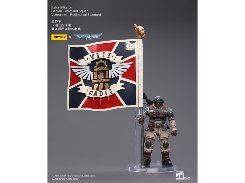 Joy Toy Cadian Command Squad Veteran with Regimental Standard Astra Militarum Joy Toy