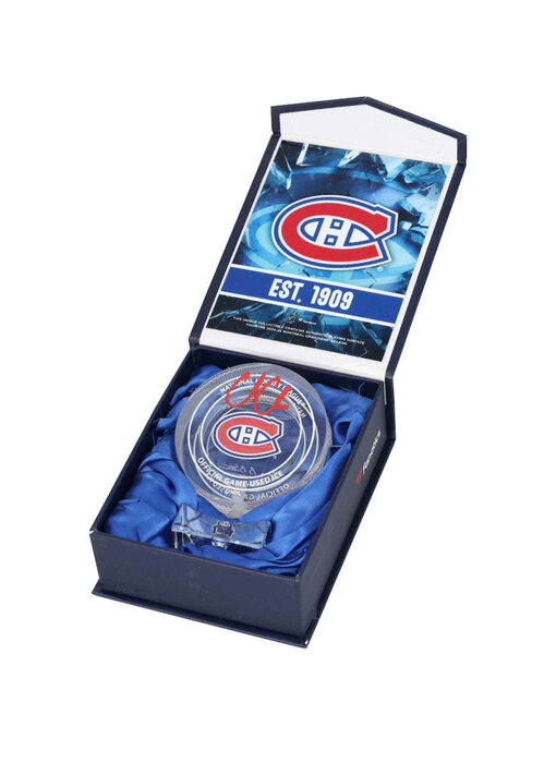 Cole Caufield Autographed Puck - Crystal Official