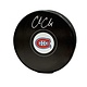 Cole Caufield Autographed Puck - Logo