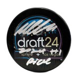 Macklin Celebrini Autographed & Inscribed Puck - Draft