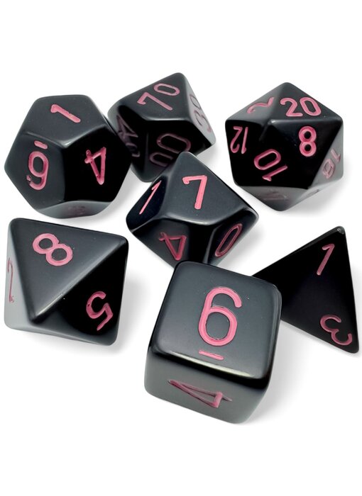 Opaque 7-Die Set Polyhedral Black/pink (CHX25448)