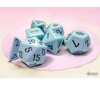 Opaque 7-die Set Polyhedral Pastel Blue/black