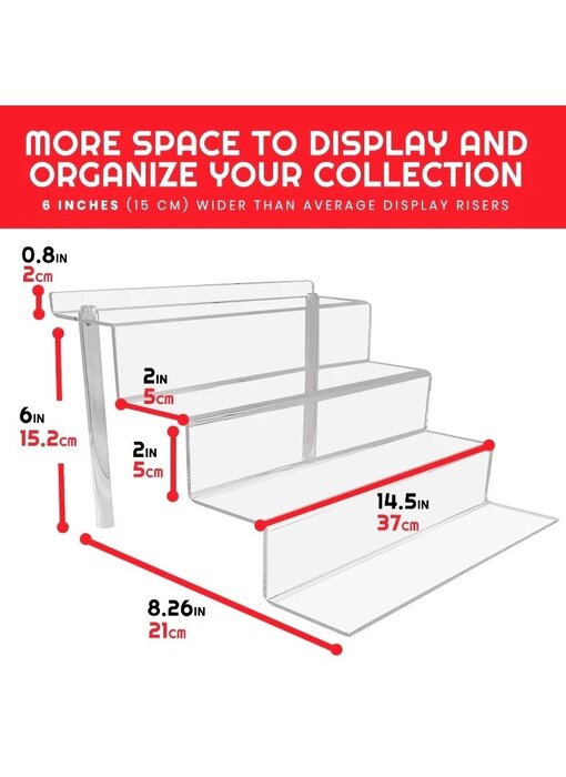 EvoRetro Acrylic Display Stand 4-step 2pk