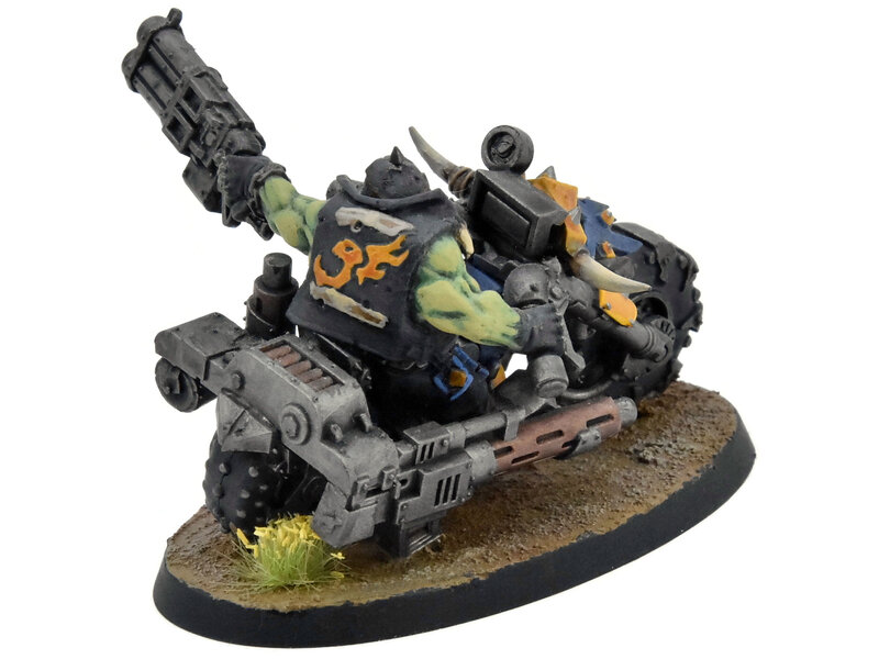 Games Workshop ORKS Ork Warbiker Boss #1 PRO PAINTED Warhammer 40K