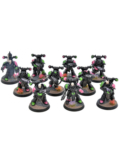 CHAOS SPACE MARINES 10 Legionaries #1 WELL PAINTED Emperor's Children 40K