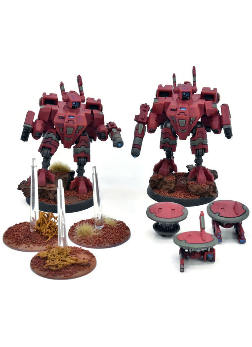 TAU EMPIRE 2 Xv8 Crisis Battlesuits #3 WELL PAINTED Warhammer 40K