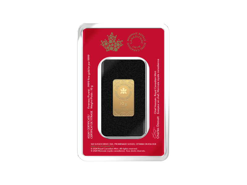 Monnaie Royale Canadienne Lingot de 10 g en or pur à 99,99 % 2025 – Année lunaire du Serpent (produit d’investissement haut de gamme)