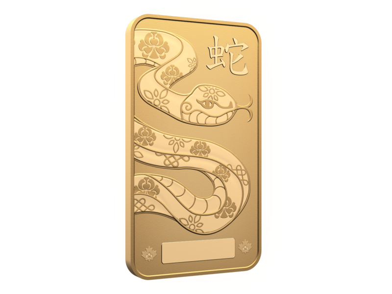 Monnaie Royale Canadienne Lingot de 10 g en or pur à 99,99 % 2025 – Année lunaire du Serpent (produit d’investissement haut de gamme)