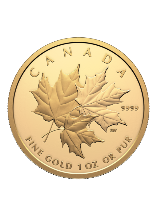 Pièce de 200 $ en or pur 2025 – Trio de feuilles d’érable