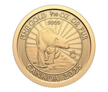 2025 The Majestic Polar Bear – 1/10 oz. 99.99% Pure Gold Coin (Premium Bullion)
