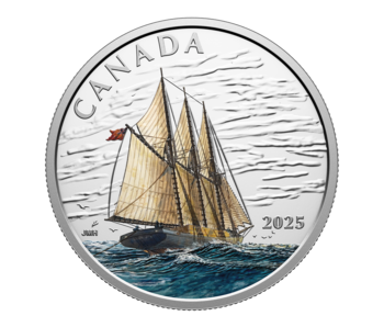 Pièce de 15 $ en argent fin – Grands navires : Goélette à trois-mâts