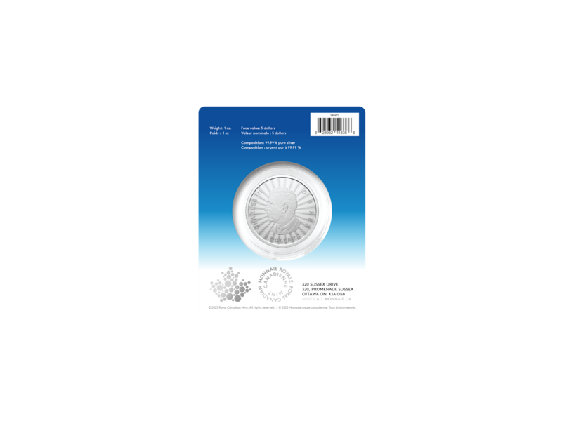 Monnaie Royale Canadienne 2025 The Majestic Polar Bear – 1 oz. $5 99.99% Pure Silver Coin (Premium Bullion)