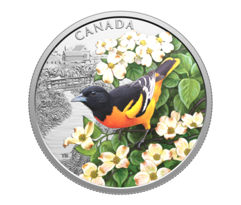 Colourful Birds: Baltimore Oriole – $20 1 oz. Fine Silver Coin