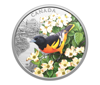 Pièce de 20 $ en argent fin 2025 – Oiseaux colorés : Oriole de Baltimore