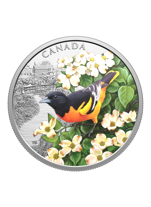 Pièce de 20 $ en argent fin 2025 – Oiseaux colorés : Oriole de Baltimore