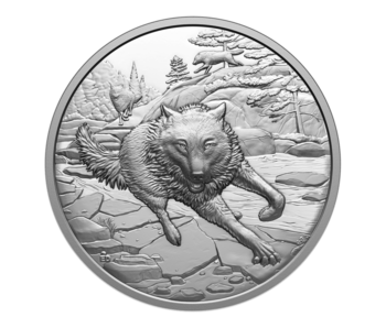 Great Hunters: Grey Wolf – 1 oz. $20 Fine Silver Ultra High Relief Coin
