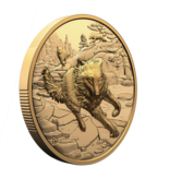 Monnaie Royale Canadienne Great Hunters: Grey Wolf – 1 oz. $200 Pure Gold Ultra High Relief Coin