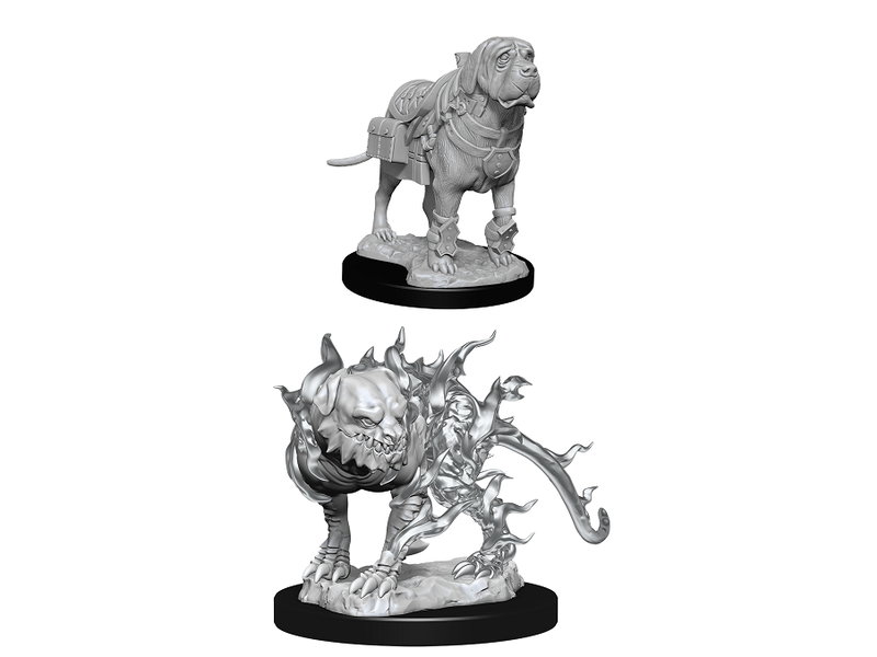 Wizkids D&D Unpainted Minis Wv11 Mastif And Shadow Mastif