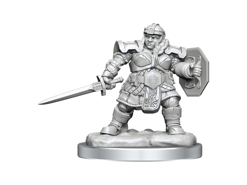Wizkids D&D Unpainted Minis Wv16 Dwarf Fighter Female
