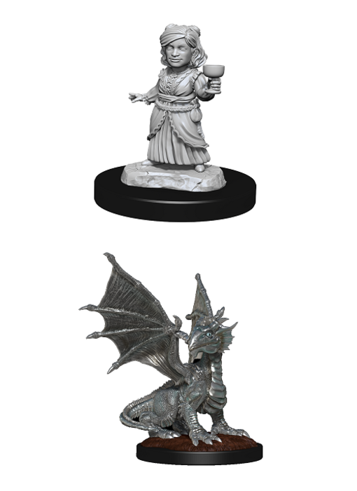 D&D Unpainted Minis Wv13 Silver Dragon Wyrmling