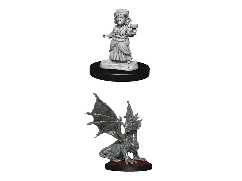 Wizkids D&D Unpainted Minis Wv13 Silver Dragon Wyrmling