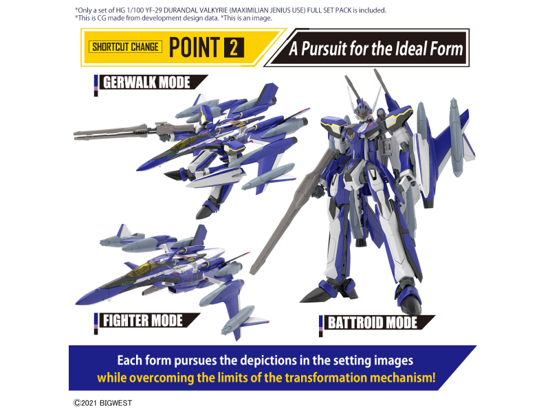 Bandai YF-29 DURANDAL VALKYRIE (MAXIMILIAN JENIUS USE) FULL SET PACK HG 1/100 Bandai
