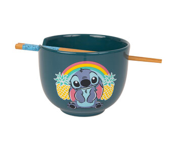 Lilo & Stitch Ramen Bowl & Chopsticks - Pineapple Rainbow