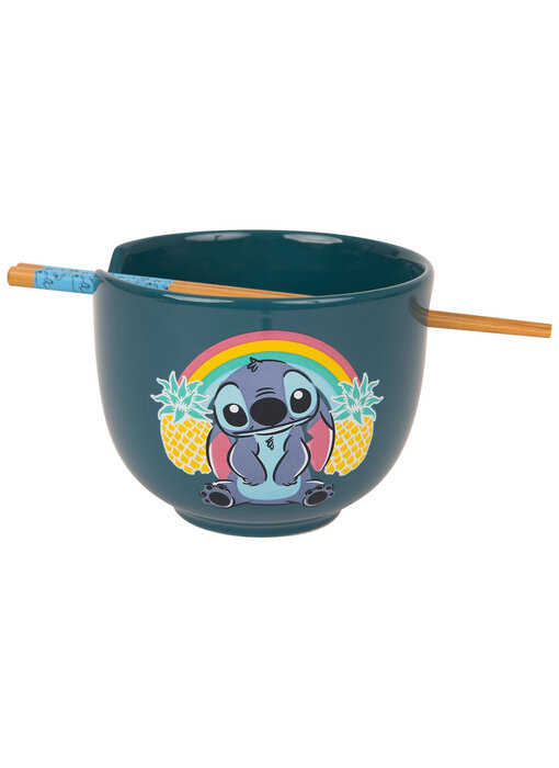 Lilo & Stitch Ramen Bowl & Chopsticks - Pineapple Rainbow