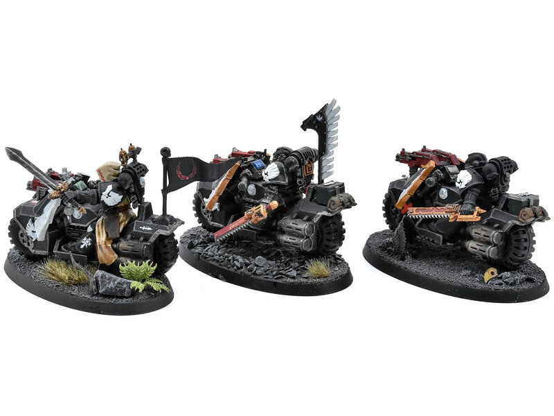 Games Workshop DARK ANGELS 3 Ravenwing Bike Squadron #1 WELL PAINTED Warhammer 40K