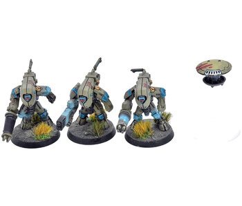TAU EMPIRE 3 Xv25 Stealth Battlesuits With Drones #1 WELL PAINTED Warhammer 40K