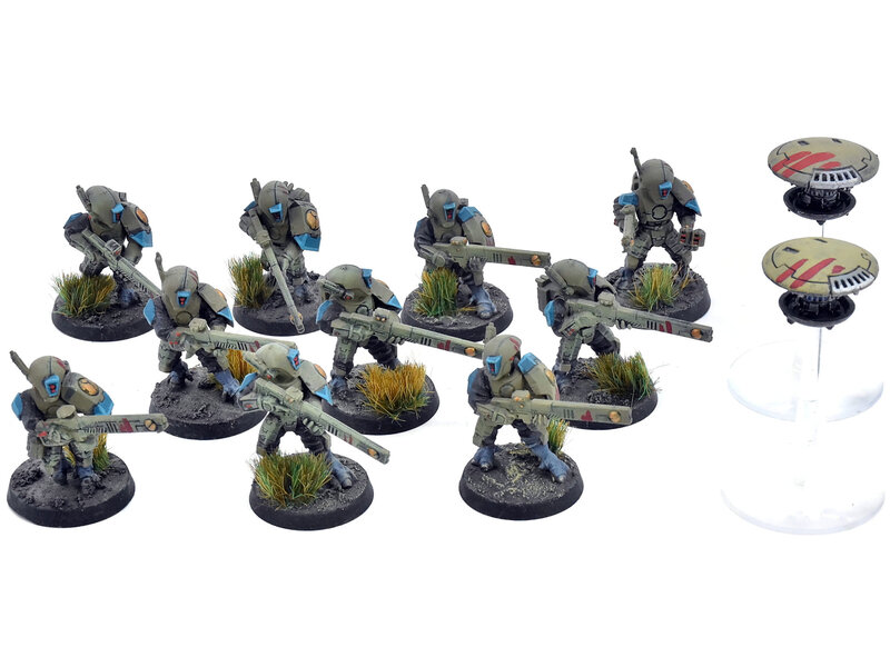 Games Workshop TAU EMPIRE 12 Strike Team #1 WELL PAINTED Warhammer 40K