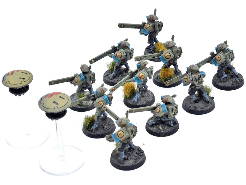Games Workshop TAU EMPIRE 12 Strike Team #1 WELL PAINTED Warhammer 40K
