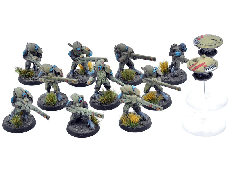 Games Workshop TAU EMPIRE 12 Strike Team #3 WELL PAINTED Warhammer 40K