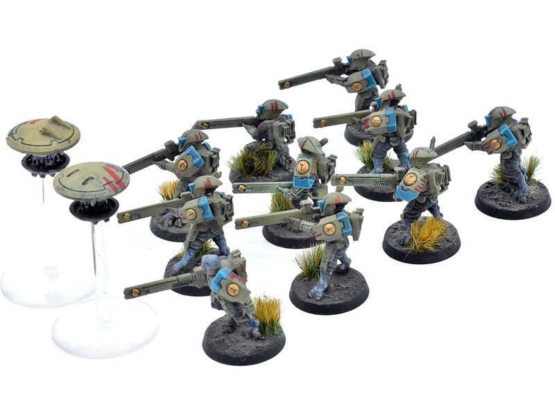 Games Workshop TAU EMPIRE 12 Strike Team #3 WELL PAINTED Warhammer 40K