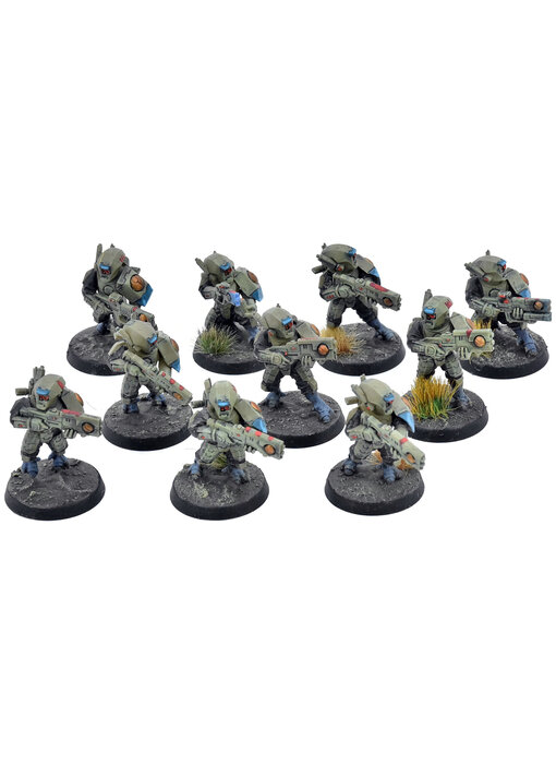 TAU EMPIRE 10 Breacher Team #1 WELL PAINTED Warhammer 40K