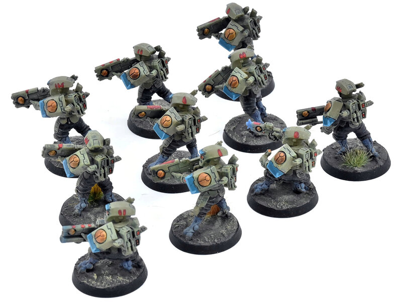 Games Workshop TAU EMPIRE 10 Breacher Team #1 WELL PAINTED Warhammer 40K