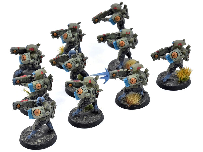 Games Workshop TAU EMPIRE 10 Breacher Team #3 WELL PAINTED Warhammer 40K